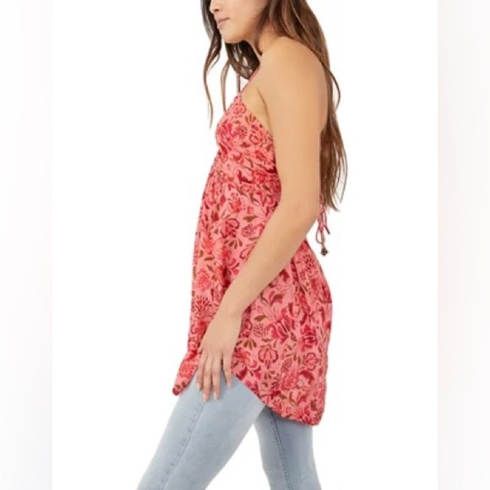 New FREE PEOPLE Viscose PIXIE floral tunic top J281 - Picture 3 of 6